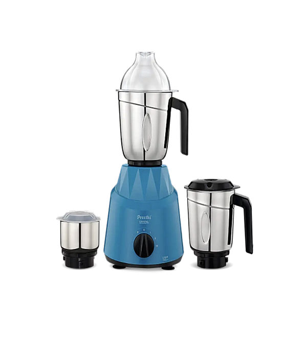 Preethi Crystal Mixer Grinder 500 Watt with 3 Jars (Blue)